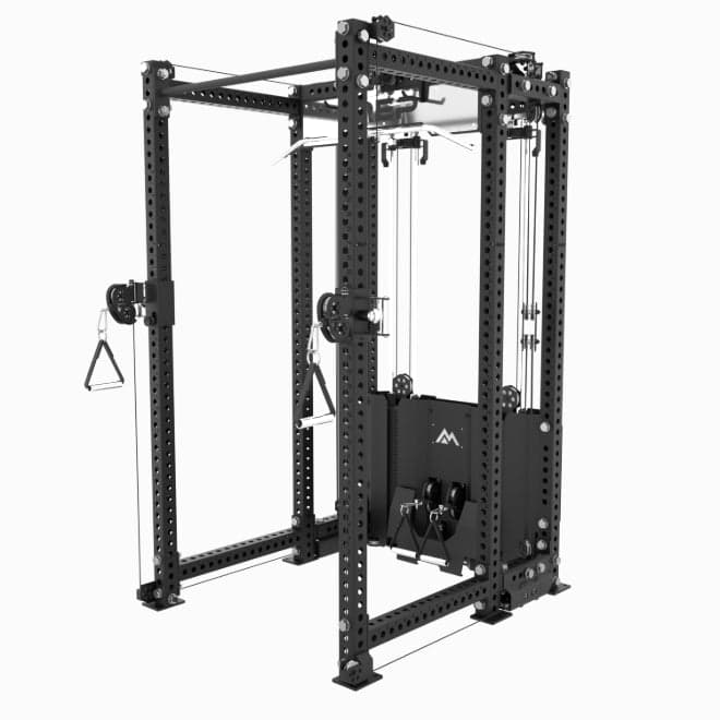 REP Ares 2.0 cable attachment installed on a compatible six-post REP power rack
