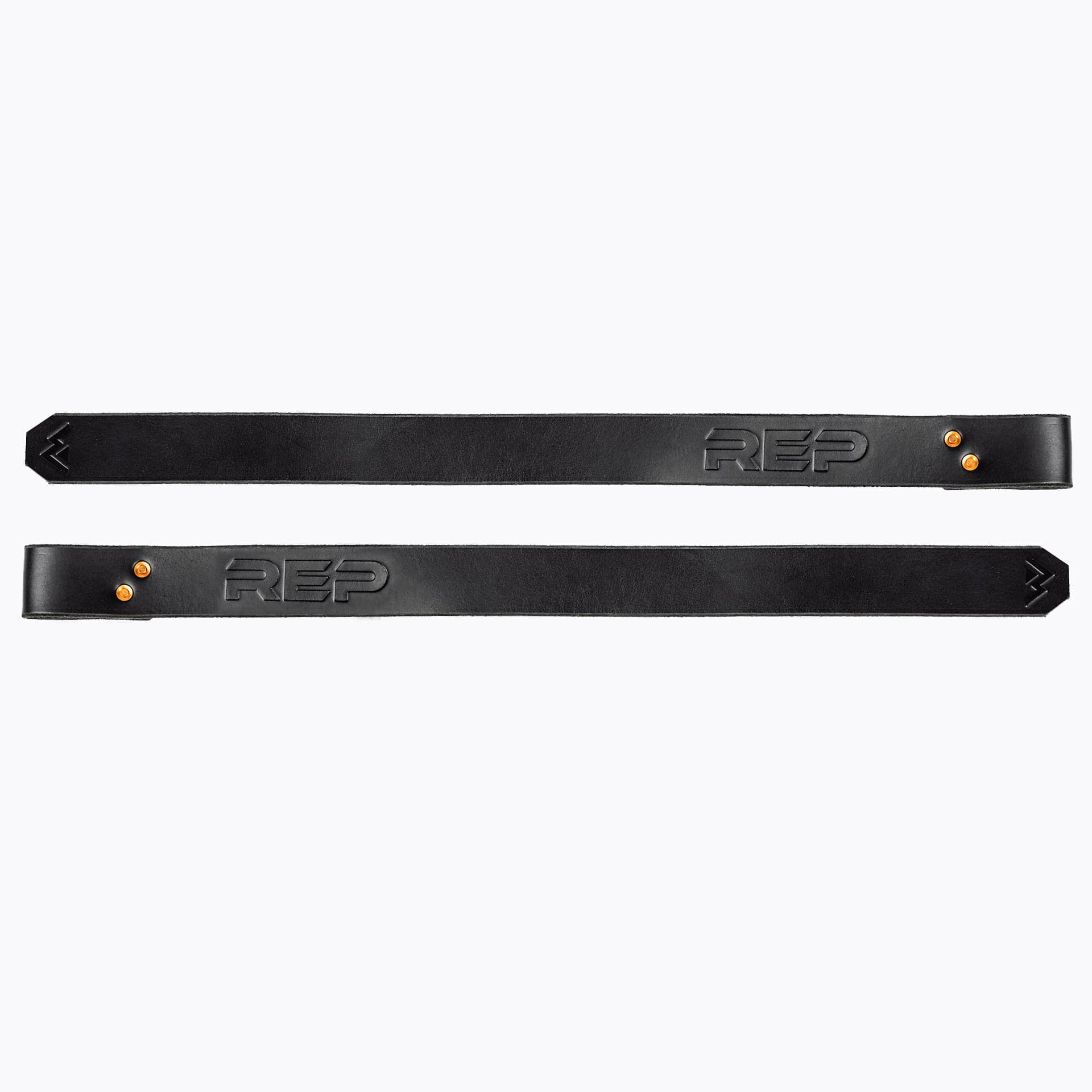 REP USA Leather Lifting Straps shown as long brown leather loops with copper rivets