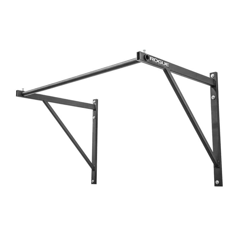Rogue P-4 pull-up system shown with two wall brackets and a straight pull-up bar