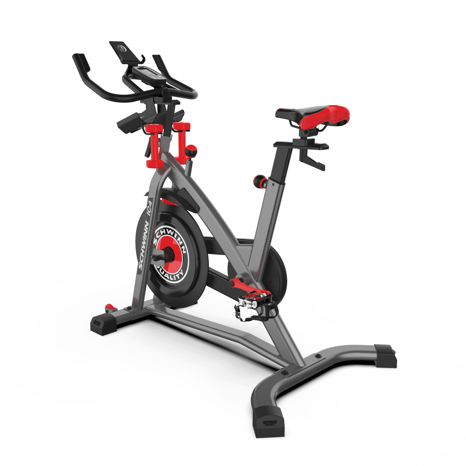 Schwinn IC4 indoor cycling bike shown in a three-quarter product view