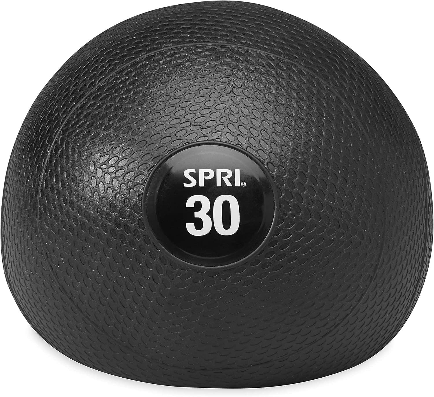 SPRI Dead Weight Slam Ball shown close up with textured shell and 30 pound marking